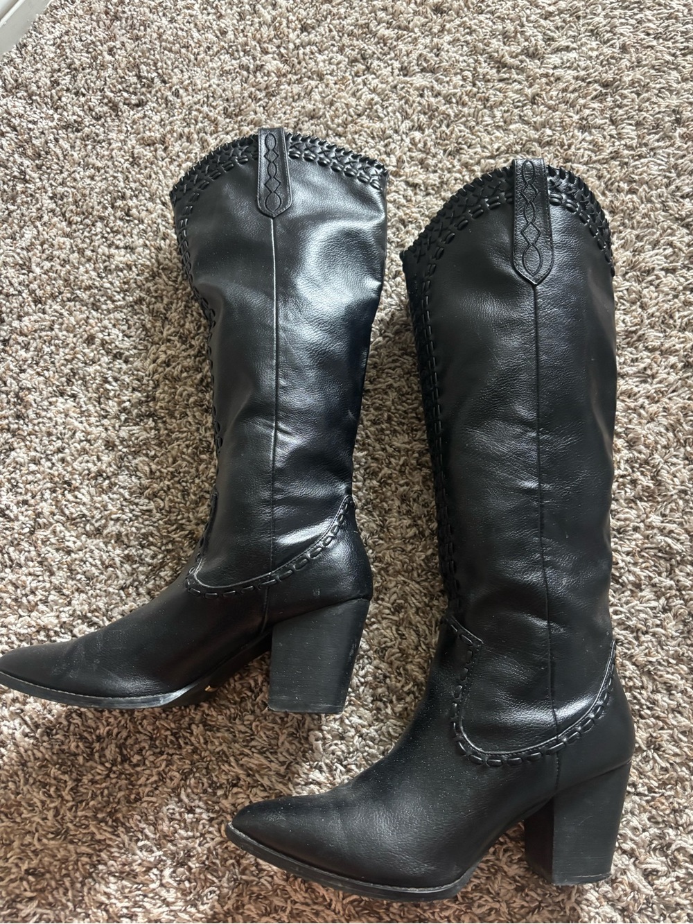 Billini Black Mid-Calf Block Heel Western Boots